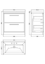 Hudson Reed Lille 800mm Floor Standing 2-Drawer Vanity with Basin - 3 Tap Hole - Image 3