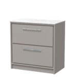 800mm Floor Standing 2-Drawer Vanity with Marble Worktop