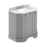 750mm 3-Door Angled Unit & Marble Top 3TH