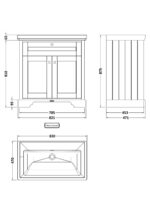800mm 2-Door Vanity & Classic Basin 0TH - Image 3