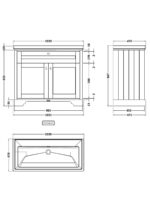 1000mm 2-Door Unit & Classic Fireclay Basin 0TH - Image 3