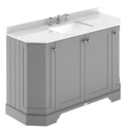 1200mm 4-Door Angled Unit & Marble Top 3TH