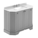 1000mm 4-Door Angled Unit & Marble Top 3TH