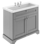1000mm 2-Door Unit & Contemporary Fireclay Basin 3TH