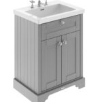 600mm 2-Door Unit & Contemporary Fireclay Basin 3TH