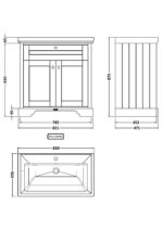 800mm 2-Door Vanity & Classic Basin 1TH - Image 3