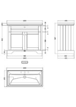 Hudson Reed Old London 1000mm 2-Door Unit & Classic Fireclay Basin 3TH - Image 3