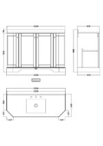 1200mm 4-Door Angled Unit & Marble Top 3TH - Image 2