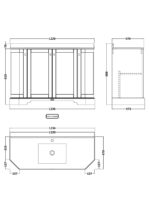 1200mm 4-Door Angled Unit & Marble Top 1TH - Image 3