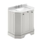 750mm 3-Door Angled Unit & Marble Top 3TH