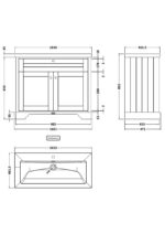 1000mm 2-Door Unit & Contemporary Fireclay Basin 1TH - Image 3
