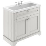 1000mm 2-Door Unit & Contemporary Fireclay Basin 3TH