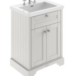 600mm 2-Door Unit & Contemporary Fireclay Basin 3TH