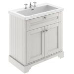 800mm 2-Door Unit & Contemporary Fireclay Basin 3TH