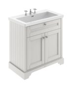 800mm 2-Door Unit & Contemporary Fireclay Basin 3TH