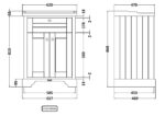 600mm Cabinet & Basin (3TH) - Image 3