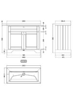 Hudson Reed Old London 1000mm 2-Door Unit & Contemporary Basin 0TH - Image 3