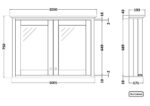 Hudson Reed Old London 1050mm Mirror Cabinet - Image 2