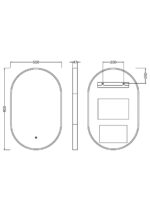 Nuie Columba Black Frame LED Mirror - 800 x 500mm - Image 3