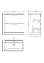800mm Floor Standing 2 Drawer Vanity & Ceramic Basin - Image 3