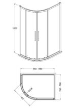 Apex 1000 x 800mm Offset Quadrant - Image 2