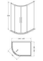 Apex 1200 x 900mm Offset Quadrant - Image 4