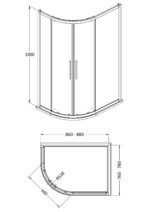 Apex 900 x 800mm Offset Quadrant - Image 4