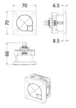 Square Dual Flush Chrome Push Button - Image 2