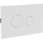 Matt White Round Plate for Pneumatic Dual Flush