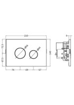 Matt White Round Plate for Pneumatic Dual Flush - Image 2