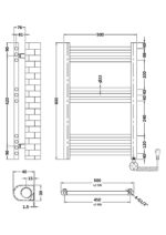 Round Straight Towel Radiator 800x500 - Image 2