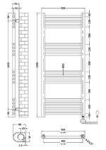 Round Straight Towel Radiator 1200x500 - Image 3