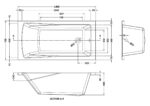 Square Single Ended Bath 1400 x 700mm - Image 3