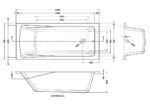 Square Single Ended Bath 1600 x 700mm - Image 3