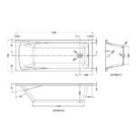 Square Single Ended Bath 1700 x 700mm - Image 3