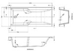 Nuie Square Straight Shower Bath 1700 x 750mm - Image 4