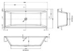 Nuie Asselby Thin Edge Double Ended Bath 1800 x 800mm - Image 2