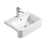 Semi-recessed basin