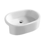 Semi-recessed basin