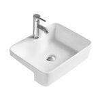 Semi-recessed basin