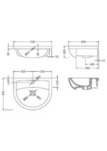 500mm Semi Recessed Basin - Image 2