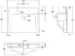 560mm Semi Recessed Basin (2 Tap Hole) - Image 2