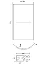 Curved P-Bath Screen with Rail - Image 3