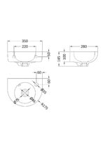 350mm Wall Hung Basin - Image 2