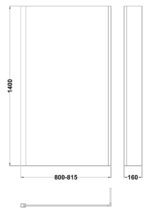 Square Fixed Bath Screen with Fixed Return - 6mm - Image 3