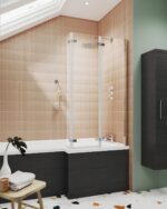 L-Shaped Bath Screen Double Hinged - Image 2
