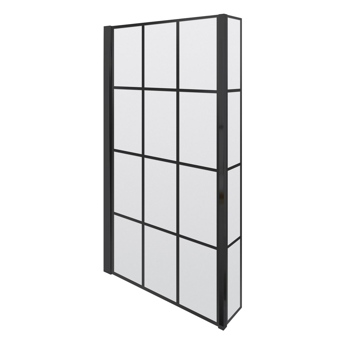 nsbs7bf_baths_v1_co.jpg Square Black Framed Bath Screen With Fixed Return - Image 1