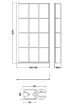 Square Black Framed Bath Screen With Fixed Return - Image 4