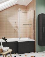 L-Shaped Bath Screen Hinged With Rail - Image 2