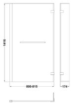 L-Shaped Bath Screen Hinged With Rail - Image 3
